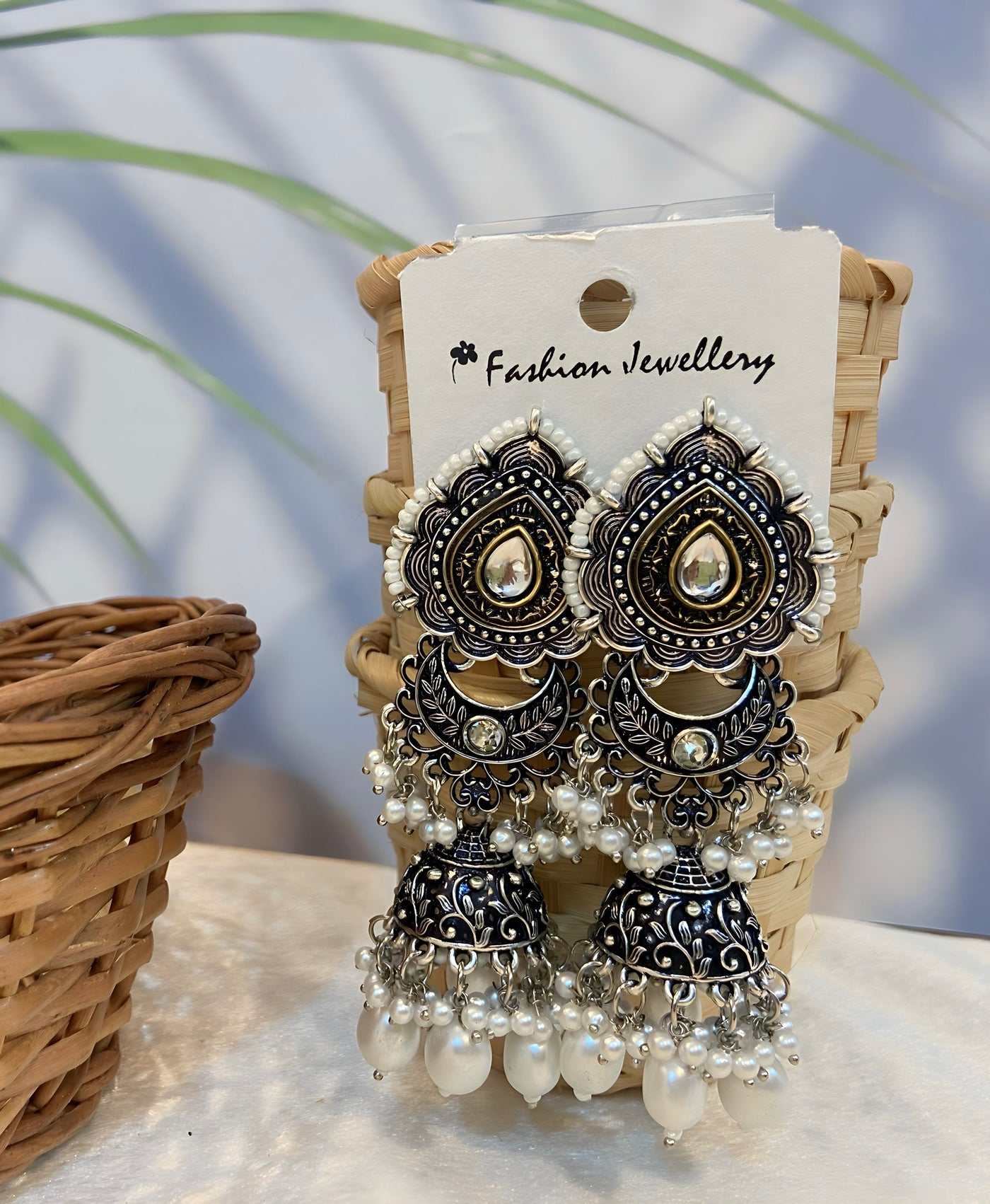 Anika - Elegant Oxidised Earrings