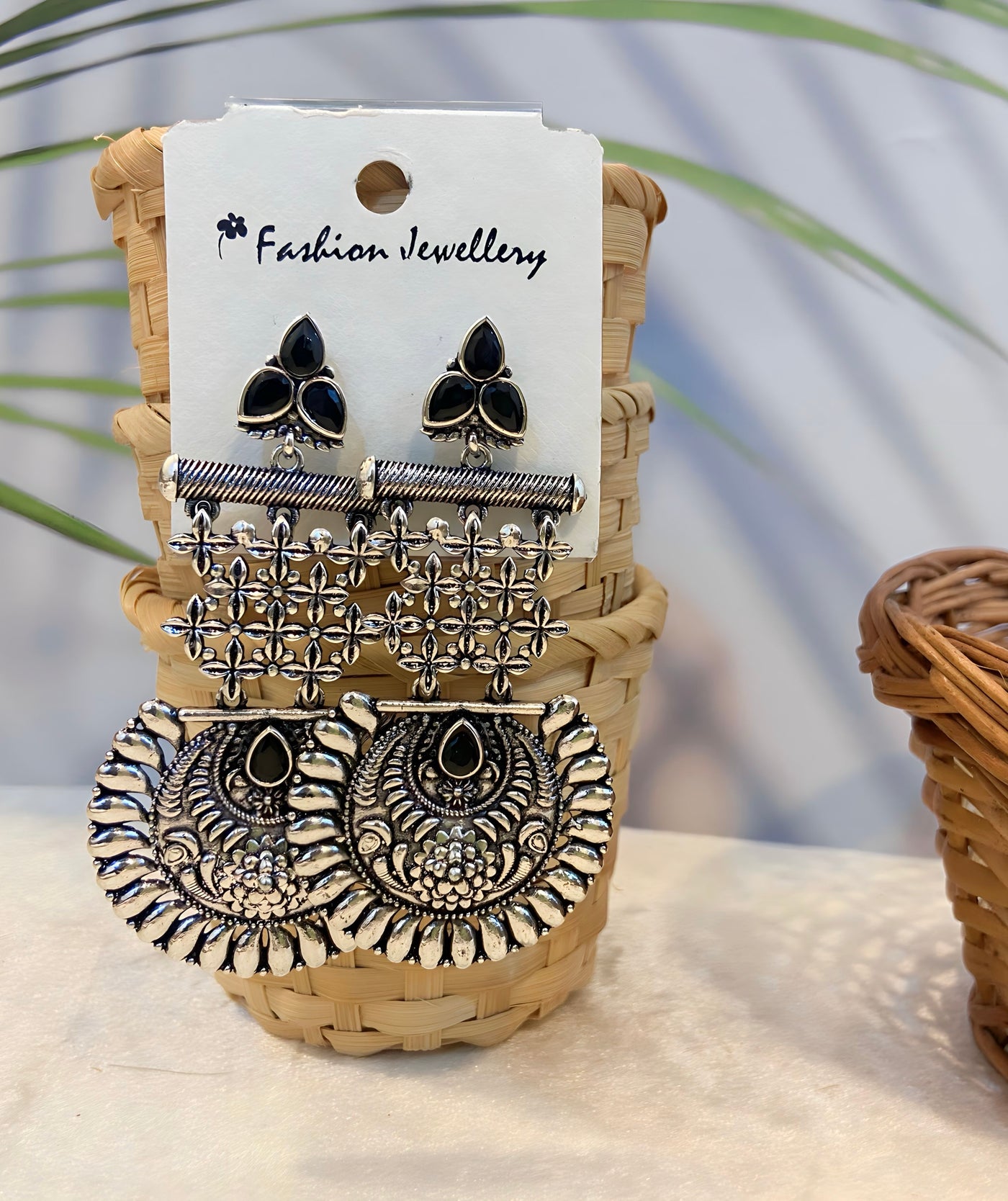 Kalyani - Long Oxidised Earrings