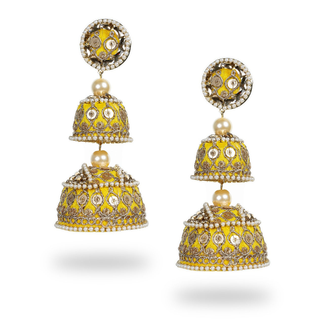 Mehar - Double Jumkha long earrings