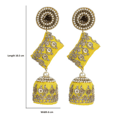 Zainab - Zardosi work Jumkha Earrings