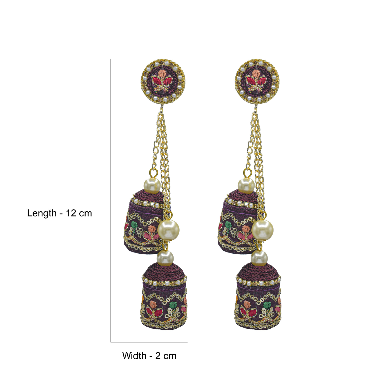 Ranjish - Classy Double Jumkha Earrings