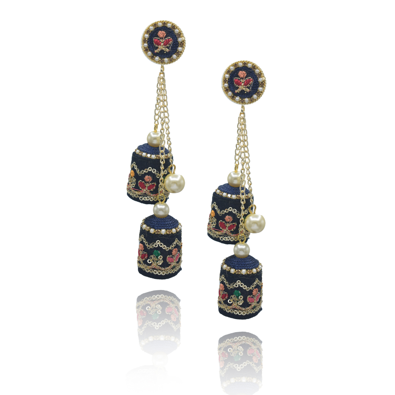 Ranjish - Classy Double Jumkha Earrings