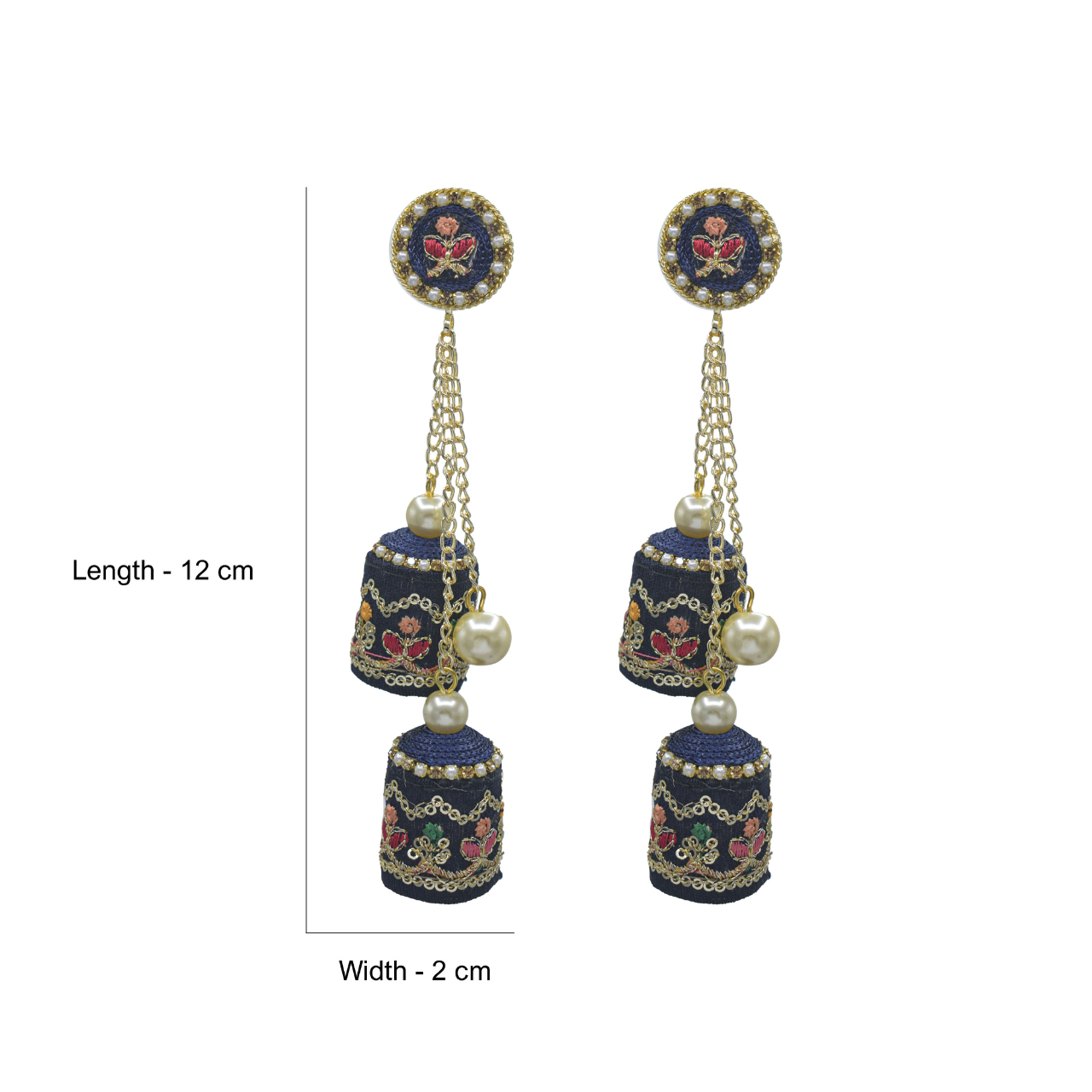 Ranjish - Classy Double Jumkha Earrings