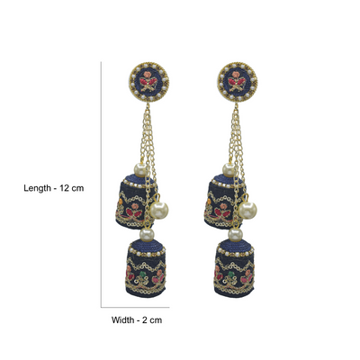 Ranjish - Classy Double Jumkha Earrings