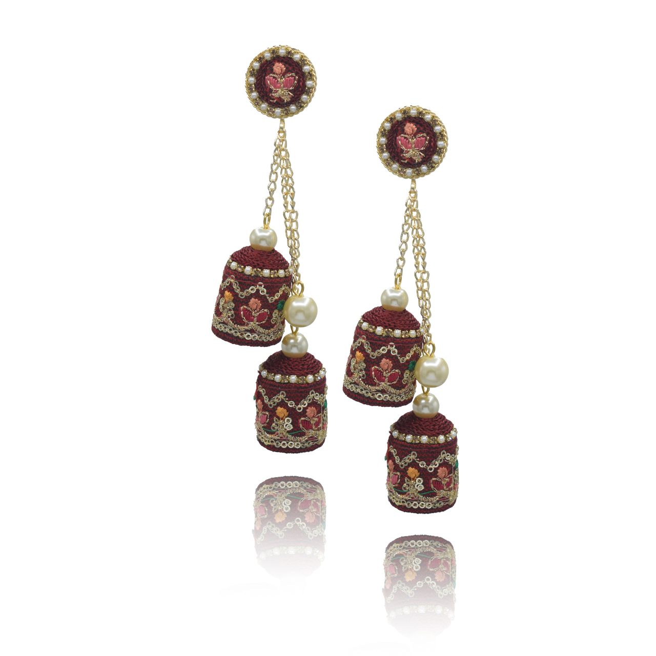 Ranjish - Classy Double Jumkha Earrings