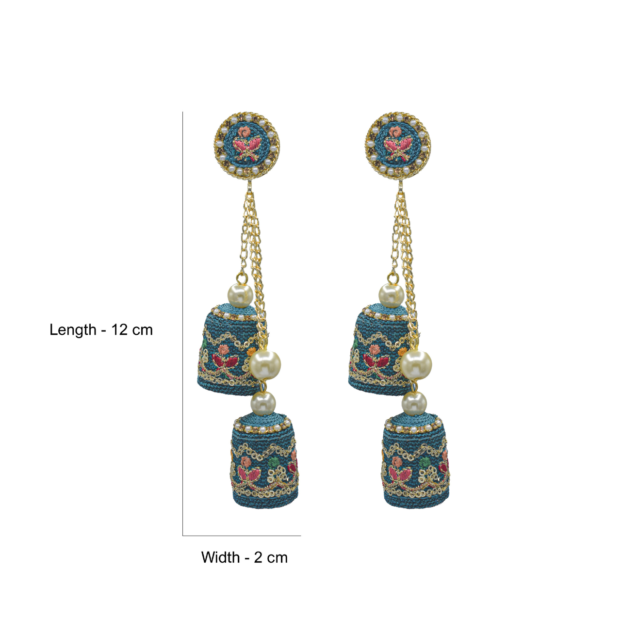 Ranjish - Classy Double Jumkha Earrings