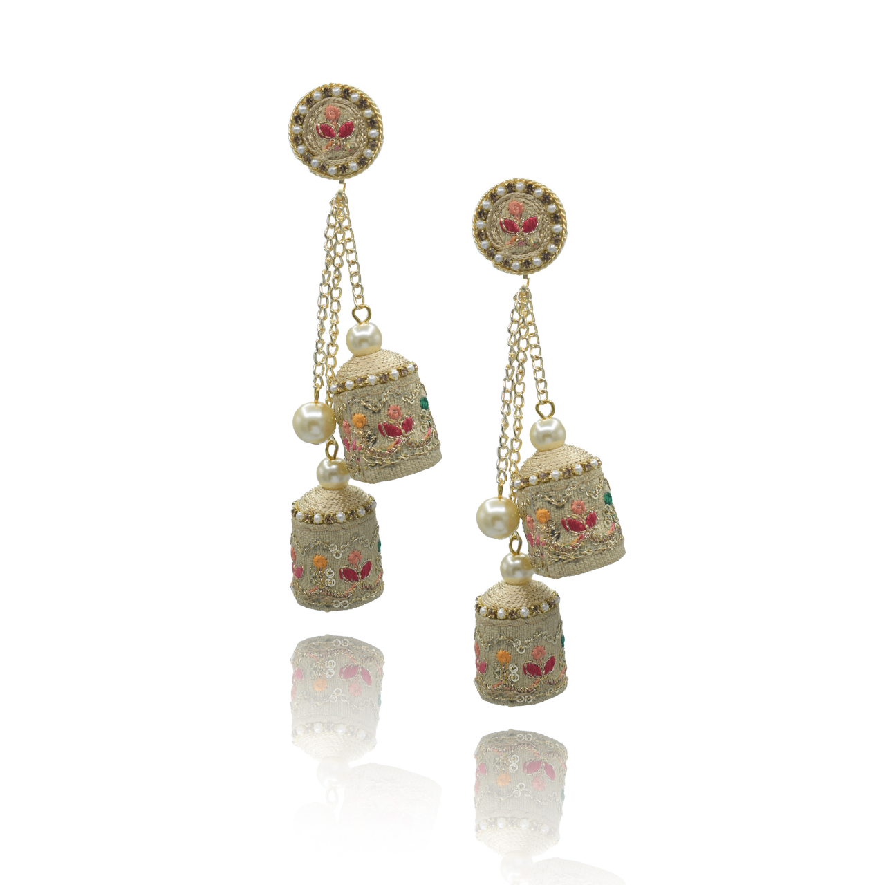 Ranjish - Classy Double Jumkha Earrings