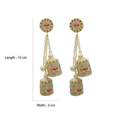 Ranjish - Classy Double Jumkha Earrings