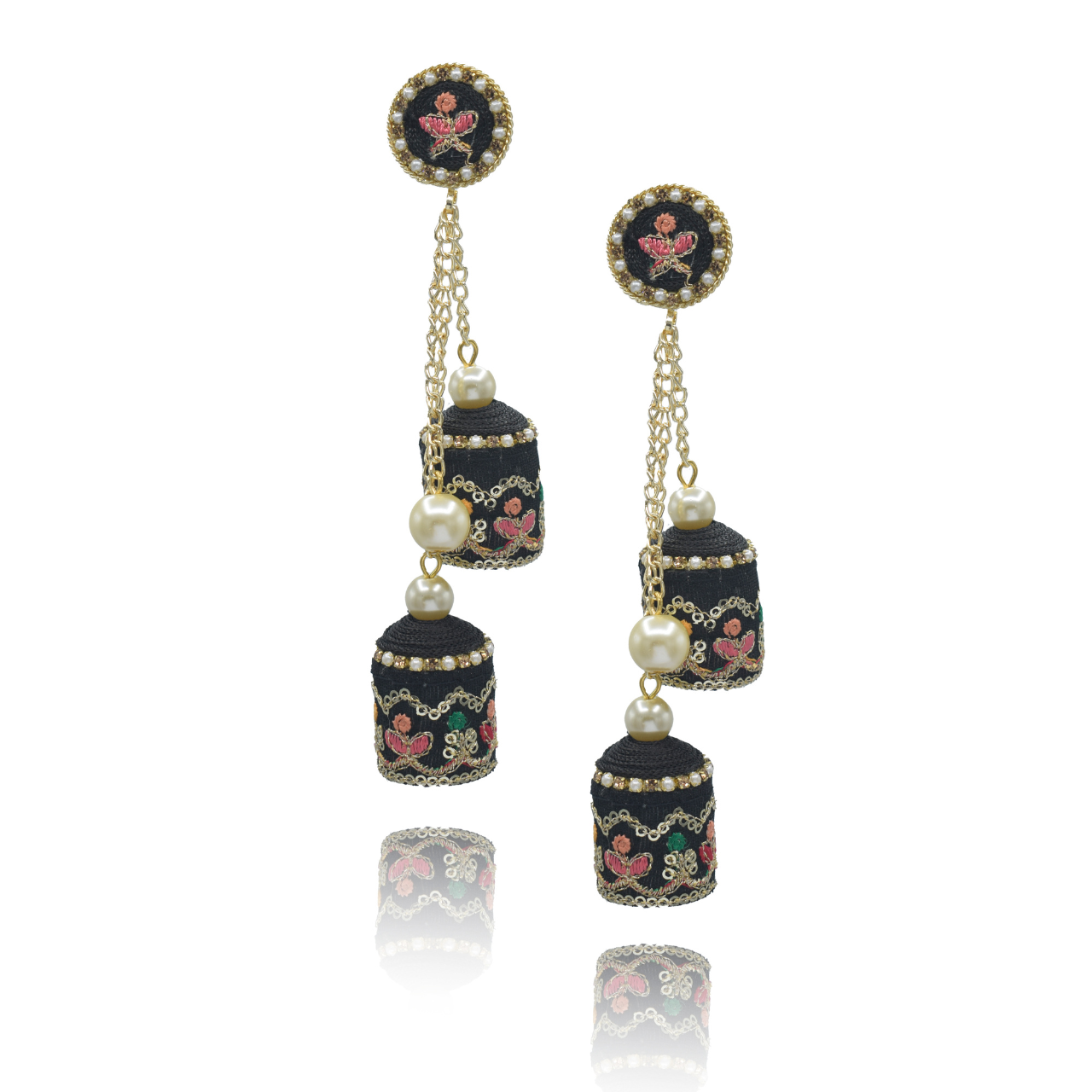 Ranjish - Classy Double Jumkha Earrings