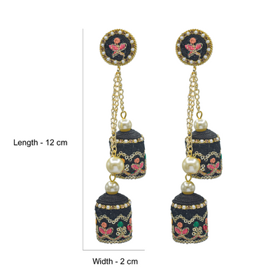 Ranjish - Classy Double Jumkha Earrings