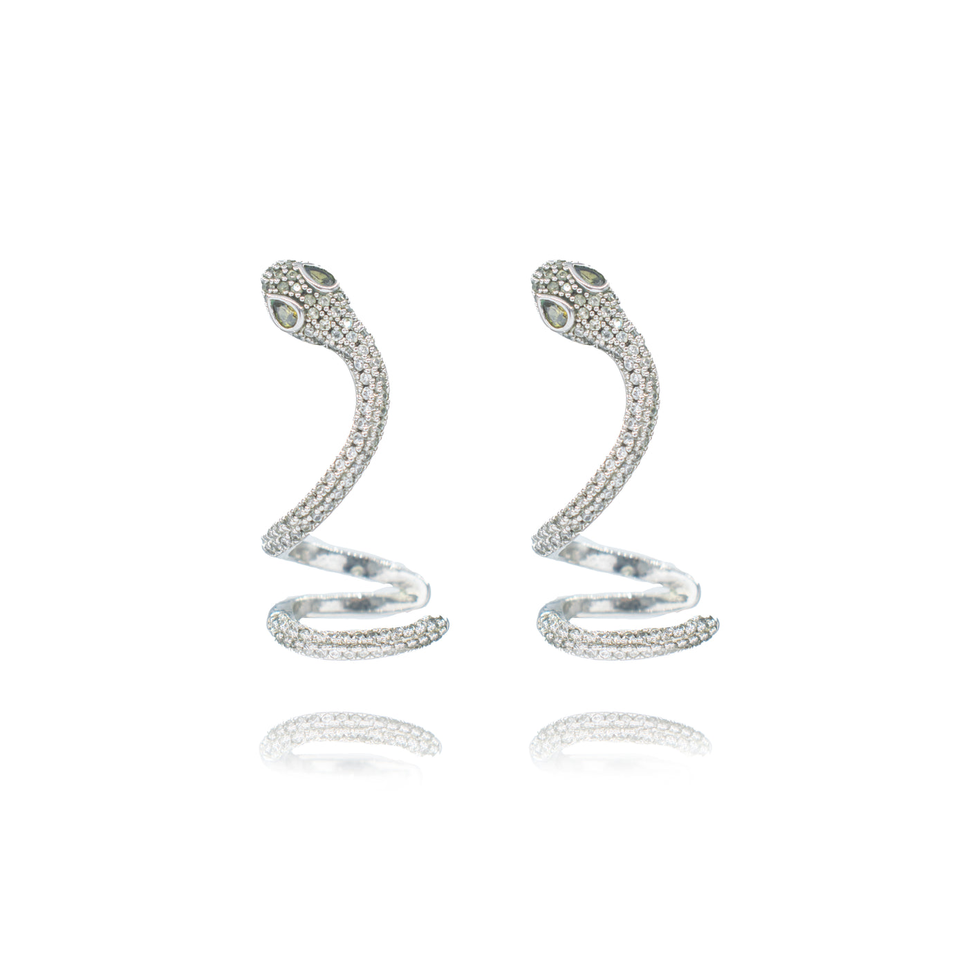 Majesty - SIlver toned snake design earrings